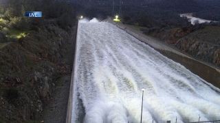 Oroville Dam spillway collapses 🔴 21117 inside the danger zone [upl. by Nnaxor]