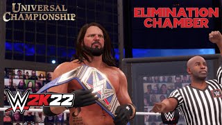 WWE 2K22 Full Gameplay 👑🔥🤼 Elimination Chamber Universal Championship Match [upl. by Sumer]