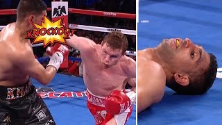 Incredible slowmo Canelo Alvarezs BRUTAL knockout of Amir Khan [upl. by Alage]