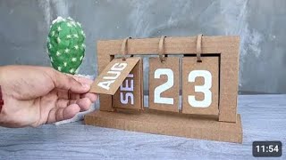 Homemade calendar with waste cardboard easy step by step viral diy trending [upl. by Frolick]