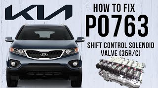 Test amp Fix P0763 Shift Control Solenoid Valve quotCquot Electrical 35RC  KIA Sorento XM 201014 [upl. by Any]