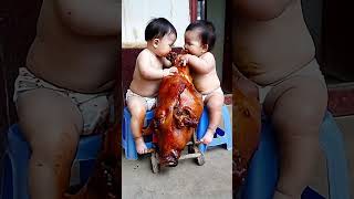 এই বাচ্চা দুটির পেট না গোদাম 🤣😂 funny baby viral [upl. by Danielle]