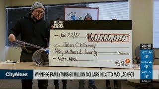 Winnipeg family wins 60 million dollar lotto max jackpot [upl. by Godart]