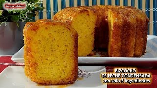 ECONOMICO BIZCOCHO DE LECHE CONDENSADA CON SOLO 3 INGREDIENTES con y sin horno mejor imposible [upl. by Ellainad]