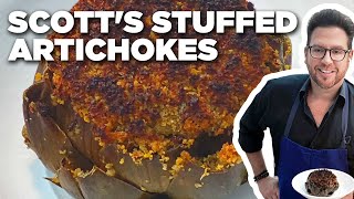 Scott Conants Stuffed Artichokes  Food Network [upl. by Oahc]