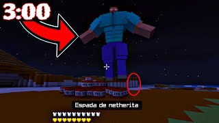 ENFRENTÉ a HEROBRINE GIGANTE a las 3 AM en MINECRAFT [upl. by Ahtivak960]