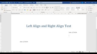 In Microsoft Word Align Text Left And Right On Same Line [upl. by Catrina]