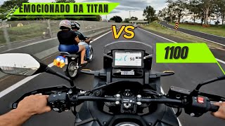 O EMOCIONADO DA TITAN 160 VS AFRICA TWIN 1100 titan160 africatwin crf1100 [upl. by Butte912]