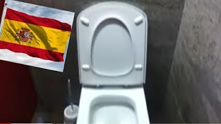 🇪🇦 SPAIN TOILET 2 🇪🇦 Square ROCA Bowl on PRESTO Button Flushometerquot [upl. by Rawna]