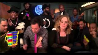 Adele Jimmy Fallon Sing quotHelloquot With Classroom Instruments [upl. by Oneil]