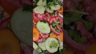 Cucumber Tomato Carrot Coriander Salad 🥒🍎🥕☘️🥗 4k video youtubeshorts food salad [upl. by Nyrahs]