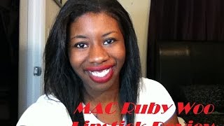 KelsTells MAC Ruby Woo Lipstick Review for Darker Skin [upl. by Airahcaz]