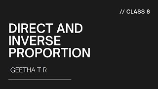 Direct amp Inverse proportion  Part 2Class 8 [upl. by Melinde416]