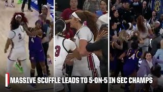 TENSIONS FLARE in SEC Championship 😳 MULTIPLE EJECTIONS turns into 5ON5  ESPN College Basketball [upl. by Shewmaker]