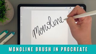 How to Create a Monoline Brush Pen in Procreate [upl. by Aicatan461]