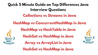 Java Array vs ArrayList  Collections vs Streams  HashMap vs ConcurrentHashMap  HashMap vs HashSet [upl. by Sparrow]