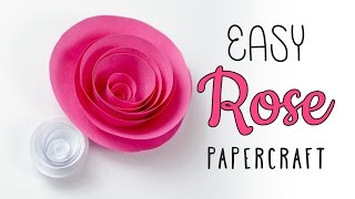 Easy Papercraft Rose Swirl Tutorial  DIY  Paper Kawaii [upl. by Oreste544]