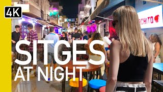 Sitges Spain Nightlife walk  Whats it like at night [upl. by Suoivatco522]