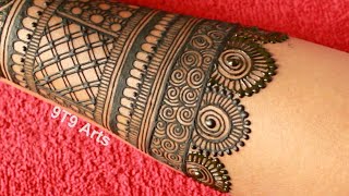 New stylish back hand mehndi design  easy mehndi design  mehndi ka design  mehndi simple bridal [upl. by Posner]