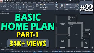 22  Basic Home Plan Practice  Part 1  AutoCAD full Tutorial for Beginners DeepakVermadp [upl. by Iddo997]