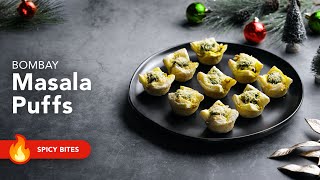 Bombay Masala Puffs  Tasty Indian Vegetarian Pastry Bites  Easy amp Spicy Party Appetizer Recipe [upl. by Cleon]