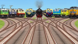 9️⃣ TRAINS CROSSING AT CORVED📵 BRANCHED RAILROAD TRICKS RISKY RAILROAD TRICKStrain world4 [upl. by Merchant254]