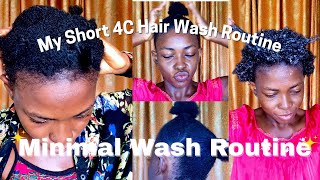 Wash Day Routine For Short 4C Hair  Minimal Maintenance [upl. by Clauddetta]