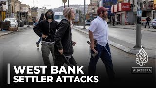 Israeli settler violence Palestinians in the occupied West Bank targeted [upl. by Yzeerb]