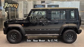 New Maruti Suzuki Jimny 2024 🖤 Base Model  Zeta  Rs 1074L  Black Colour Walkaround Review 👌 [upl. by Kristianson851]