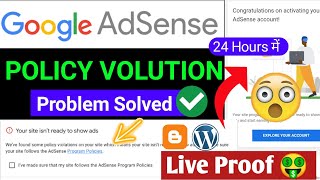 We’ve found some policy violations on your site 100 SOLUTION  AdSense Policy Violation FIX [upl. by Omrelliug]