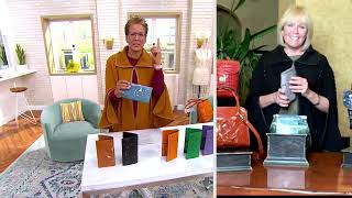 Patricia Nash Cutout Leather Tooled Evelyn Wallet on QVC [upl. by Timothee]