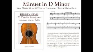 Minuet in D Minor solo classical guitar [upl. by Ellemrac]