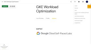 Qwiklabs  GKE Workload Optimization GSP769 [upl. by Lilybelle]