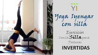 Yoga Iyengar con Silla para Posturas Invertidas Yoga con Props [upl. by Eimmit]