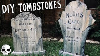 How to make Tombstones 💀 DIY Halloween Props [upl. by Noitsuj888]