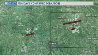 NWS Preliminary reports indicate at least three EF1 tornados caused extensive damage in Indiana [upl. by Akcirderf816]