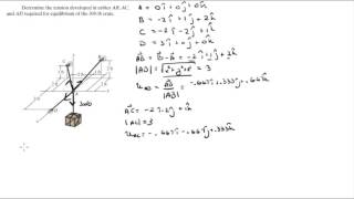 Determine the tension developed in cables AB AC and AD [upl. by Brose163]