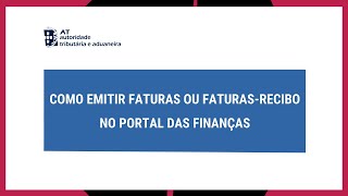 Como emitir faturasrecibos no Portal das Finanças [upl. by Sacksen]