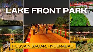 Lake Front Park Necklace Road Hussain Sagar Hyderabad  Beautiful Park New Attraction in Hyderabad [upl. by Nelrac807]