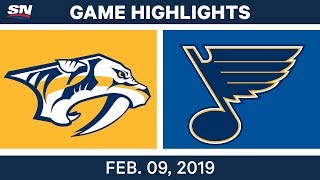 NHL Highlights  Predators vs Blues  Feb 9 2019 [upl. by Eillib]