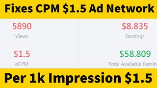 Fixes CPM Ad Network Get 1 5 Per 1K Impression High CPM Ad Network In 2021 [upl. by Annahs]