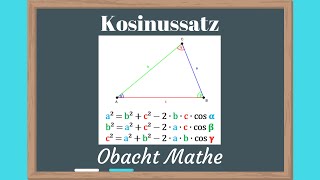 Kosinussatz mit Herleitung  ganz einfach erklärt  Trigonometrie  ObachtMathe [upl. by Arakat]