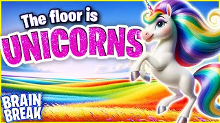 Unicorn Freeze Dance 🦄 Brain Break for Kids 🦄 Floor is Lava 🦄 Just Dance [upl. by Bonucci]