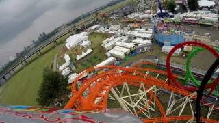 Olympia Looping – Barth  Rheinkirmes Düsseldorf 2017 onride [upl. by Arualana620]