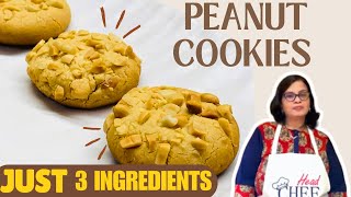 3 Ingredients Peanut Cookies Recipe Healthy Crispy and Khasta Peanut CookiesQuick and Easy Recipe [upl. by Inimak335]