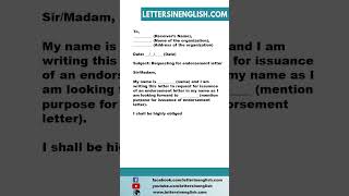 Letter to Request for Endorsement  Sample Letter Requesting Endorsement Letter [upl. by Wilterdink745]