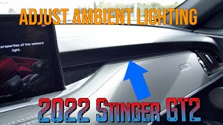 Adjust Ambient Lights in 2022 Kia Stinger GT2 [upl. by Standice]