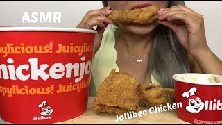 ASMR JOLLIBEE FRIED CHICKEN  MANGO Peach Pie No talking  Eating Sounds [upl. by Ruelle]