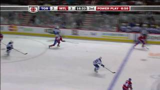 Christian Hanson 2nd Goal  Leafs 3 vs Habs 3  Apr 10th 2010 HD [upl. by Lorenzo]