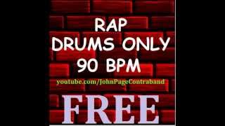 Drums Only Rap Hip Hop Track 90 bpm FREE [upl. by Hatch]